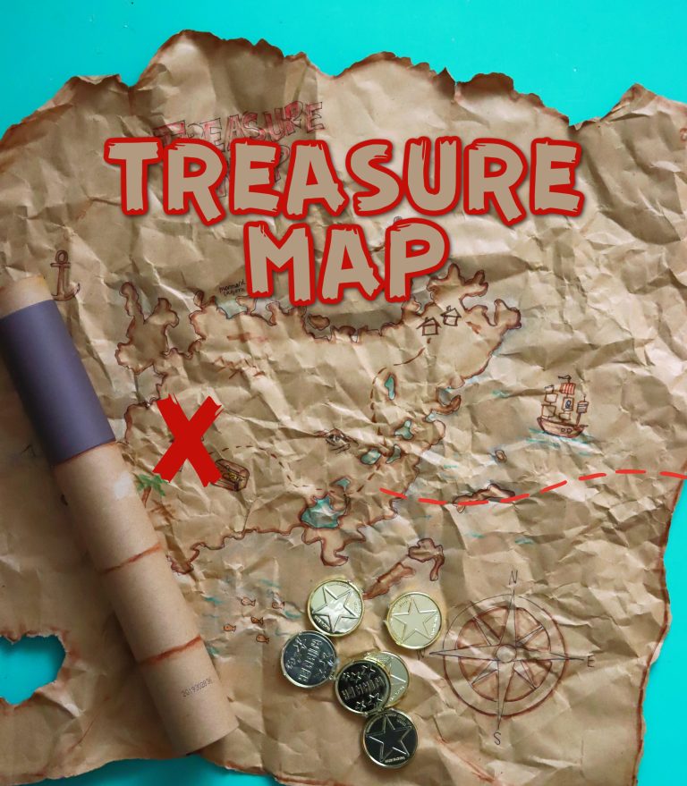 DIY treasure map for kids - A girl and a glue gun