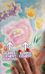 Easy Watercolor Resist Art - A girl and a glue gun