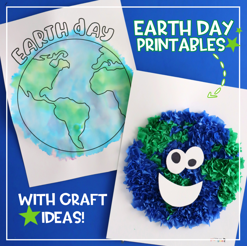 Earth Day Printable Craft Idea - A girl and a glue gun
