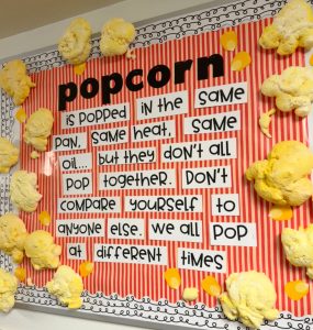 popcorn themed bulletin board