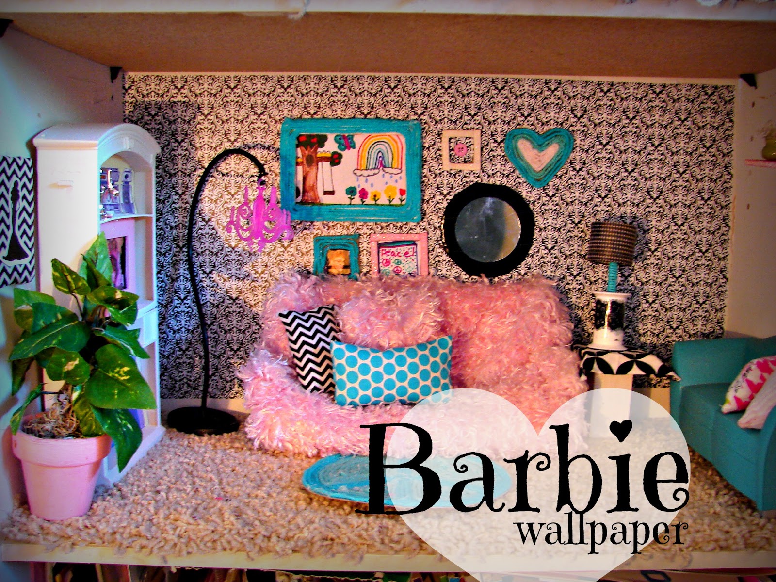 barbie doll house wallpaper